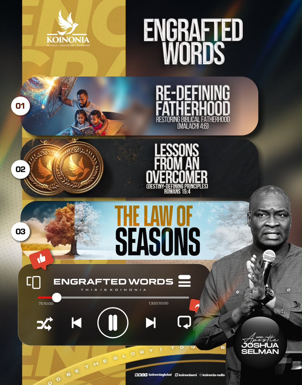 Koinonia: Engrafted Words (Jun 21 - Jun 27, 2026) | Mp3 and Notes